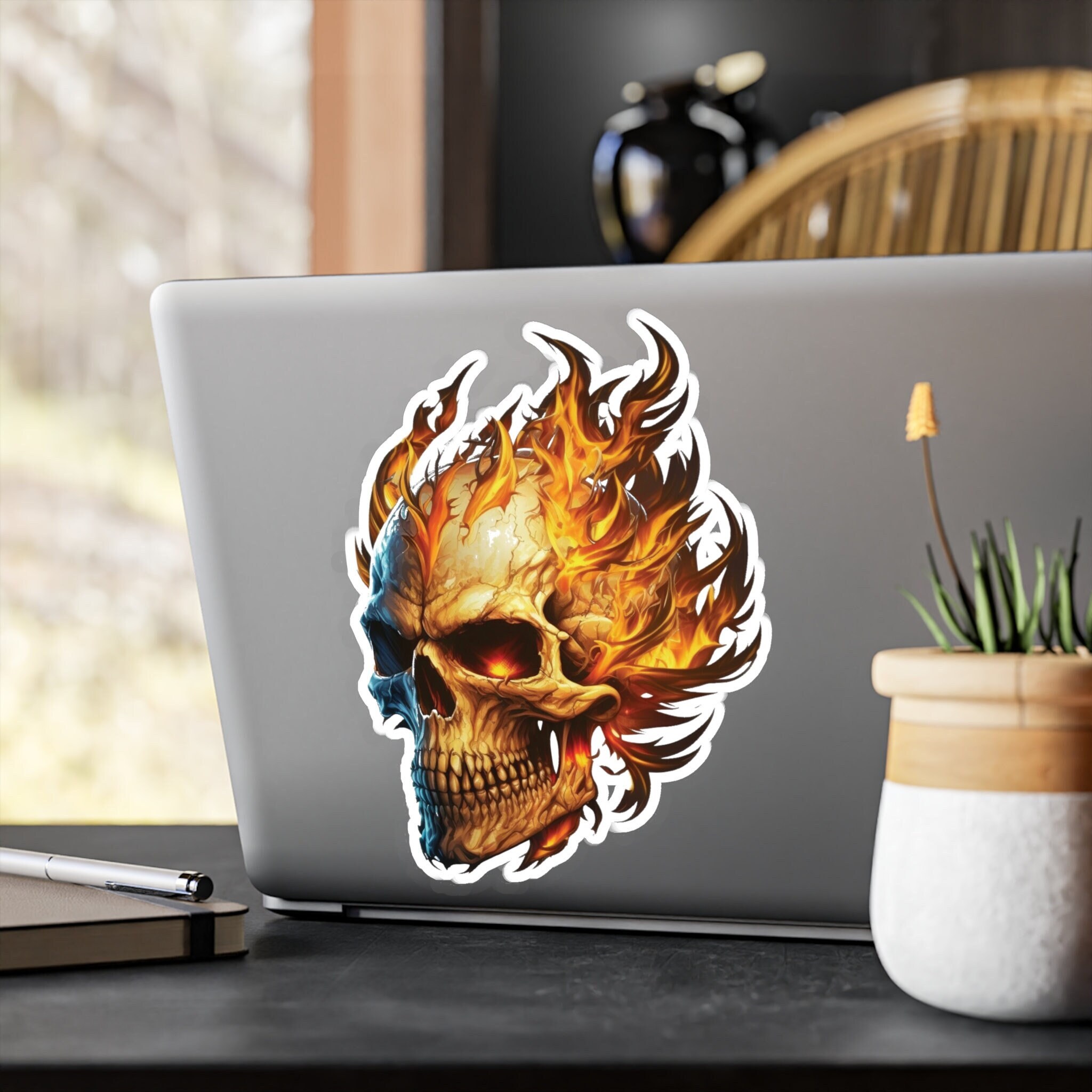 Yellow Fire Skull