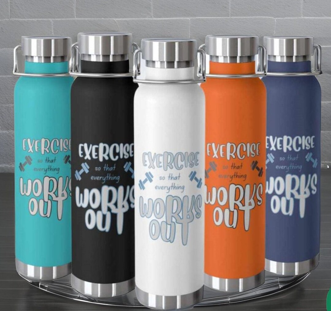 Custom Exercise Water Bottle 22 Oz Insulated Bottle Etsy