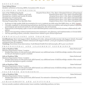 New Graduate Registered Nurse RN Nursing Portfolio Template for Pages, 20 Pages With Color Photos, With Resume Template, Med-Surg, ICU, Peds