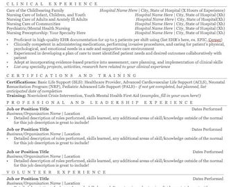 Szablon portfolio pielęgniarskiego dla absolwenta pielęgniarstwa dla Apple Pages