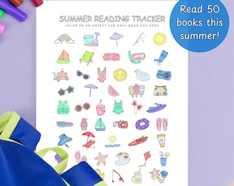 Summer Reading Tracker Printable: Kids Color-In Book Log (PDF)