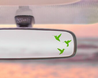 Stickers colibris chromés verts : Stickers nature imperméables
