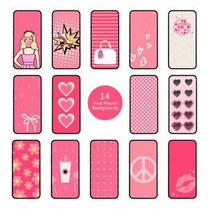 Hot Pink Phone Wallpaper | Phone Wallpaper Digital Download | Bright Pink Phone Wallpaper Home Screen