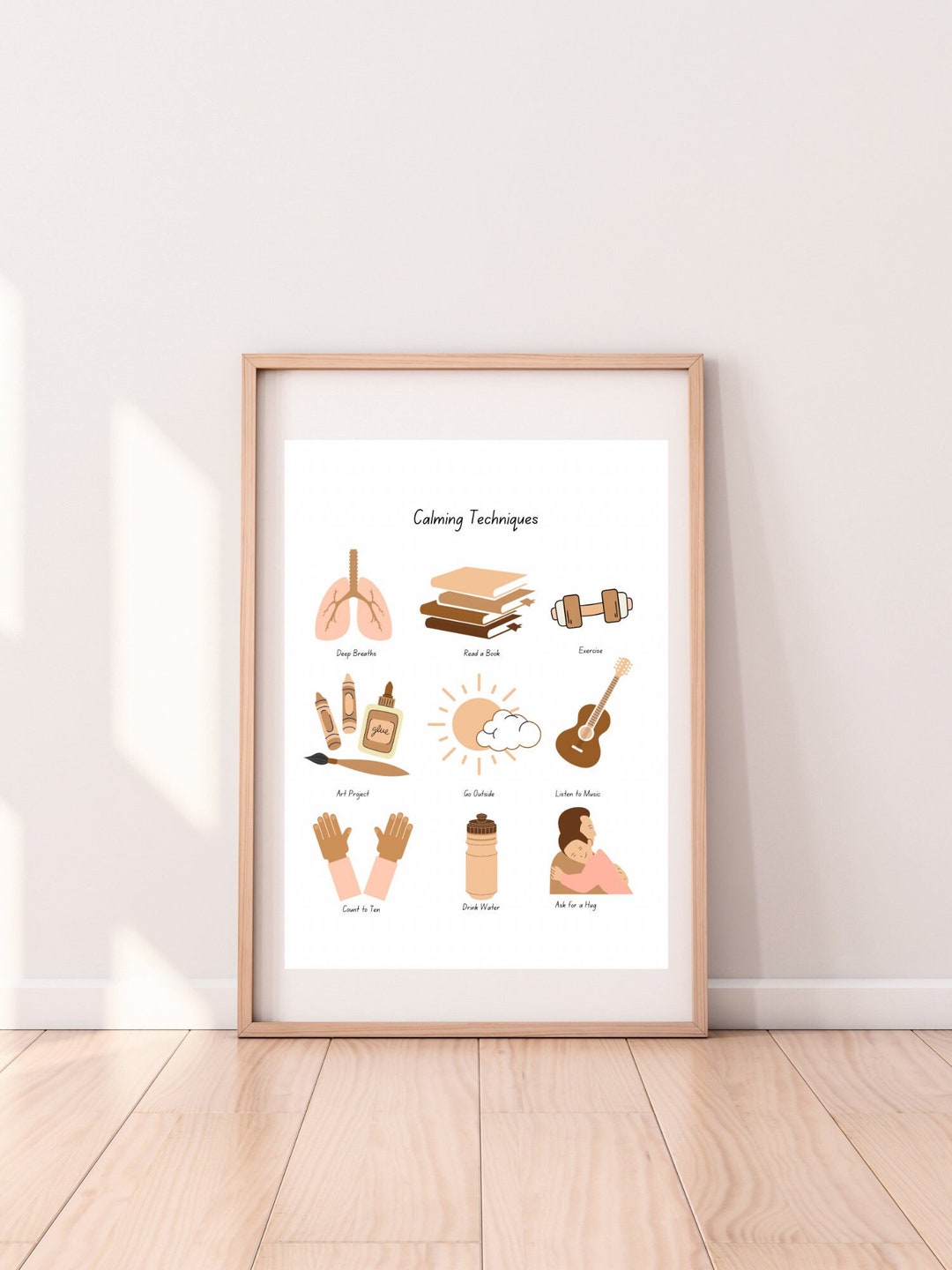 Calming Poster for Kids, Printable Mental Health Poster, Calming Corner ...