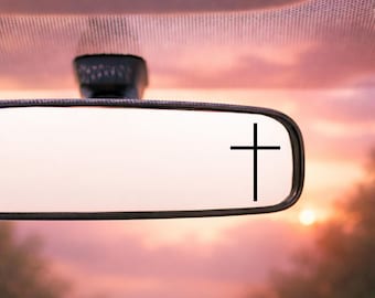Sticker voiture croix : Sticker vinyle imperméable pour rétroviseur