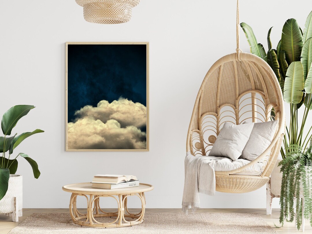 Cloudy Sky Wall Art Night Sky Printable Trendy Dark Moody Art