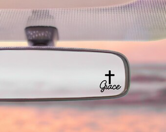 Sticker petite croix avec grâce