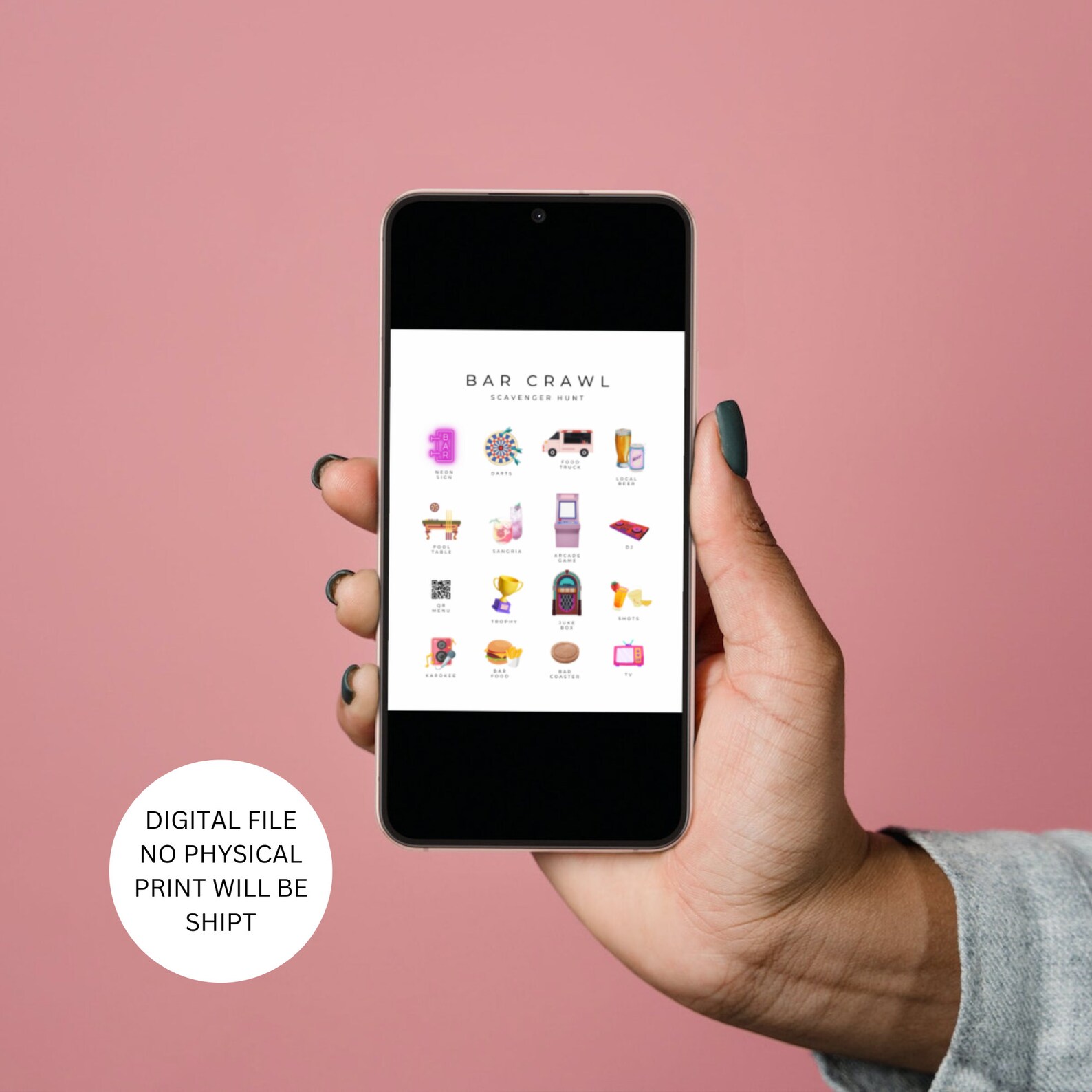 Bar Crawl Scavenger Hunt Bachelorette Scavenger Hunt Drinking Etsy
