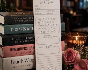 Printable Book Review Bookmark: Book Club Gift (Digital Download)