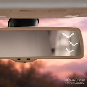 Tiny Bats Car Decal: Halloween Rearview Mirror Sticker