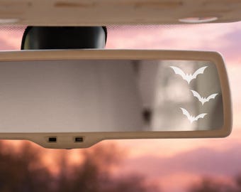 Tiny Bats Car Decal: Halloween Rearview Mirror Sticker