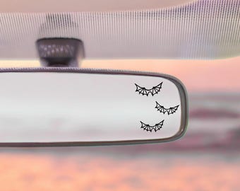 Sticker vinyle Petites chauves-souris : Sticker miroir voiture Halloween