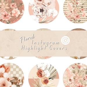 Boho Floral Instagram Story Highlight Cover, Instagram Highlight Cover Icon Floral, Floral Instagram Template, Aesthetic IG Story Icon Pack