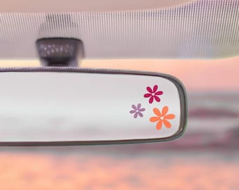 Sticker petite voiture fleurs : Stickers marguerites en vinyle imperméables