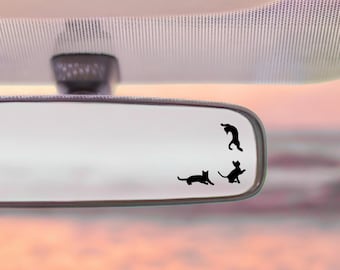 Jeu d'autocollants chat ludique : décoration de voiture en vinyle imperméable