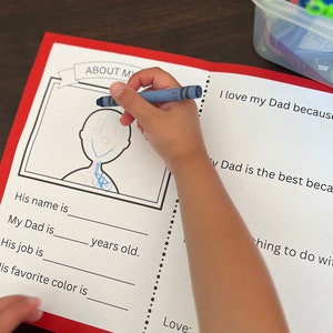 Papa Geburtstagskarte druckbar, Vatertagskarte von der Kinder Malseite für Vatertag, alles über Papa füllen die Lücke