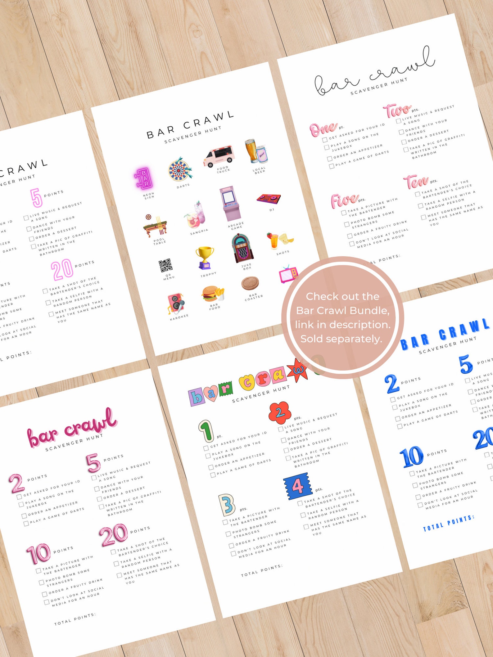 Bar Crawl Scavenger Hunt Bachelorette Scavenger Hunt Drinking Etsy