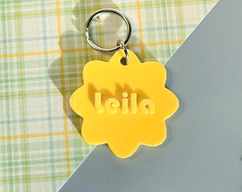 Targhetta identificativa personalizzata per animali domestici, targhetta per cani con fiori, targhetta per cani personalizzata stampata in 3D per collare, targhetta retrò con margherita, targhetta con nome per gatti, regalo per animali domestici, targhetta identificativa per cuccioli con nome e pettorina