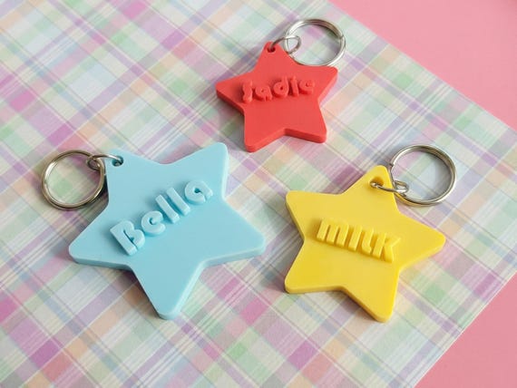 Custom Pet ID Tag Personalized 3D Printed Dog Tag Star Shape Name Tag for Cats Accessory Dogs Aesthetic Pet Gift Puppy Minimalist Tag