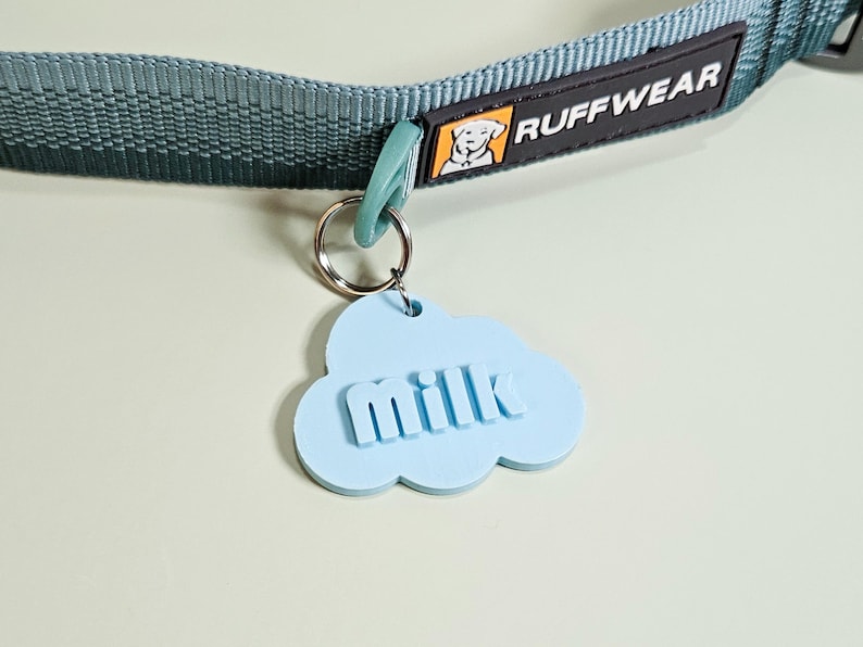 Etichetta identificativa per animali domestici a forma di nuvola personalizzata, etichetta per cani stampata in 3D, etichetta con nome a forma di nuvola per gatti, accessorio per cani, regalo estetico per animali domestici, etichetta minimalista per cuccioli immagine 8