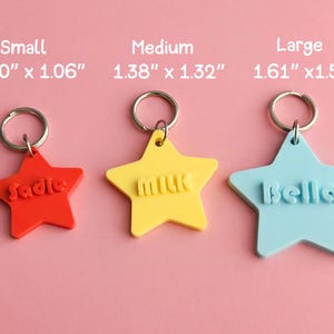 Custom Pet ID Tag Personalized 3D Printed Dog Tag Star Shape Name Tag for Cats Accessory Dogs Aesthetic Pet Gift Puppy Minimalist Tag image 3