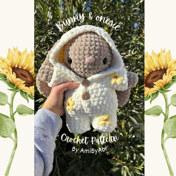 Patron au crochet avec lapin et grenouillère