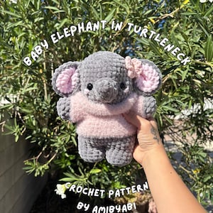 Virkmönster för babyelefant i polotröja