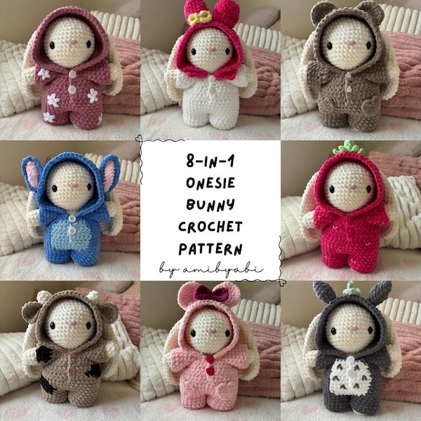 8-in-1 Bunny in Onesie Crochet Pattern