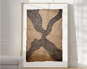 Wabi Sabi Textile Art Print, Japandi Beige Decor (Digital Download)