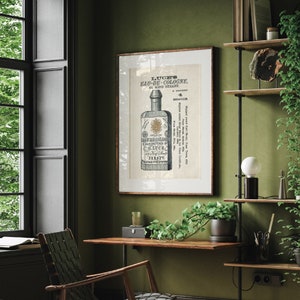 May include: Vintage advertisement for Luce's Eau-de-Cologne, a cologne manufactured in Jersey City, New Jersey. The ad features a bottle of cologne with a label that reads "Superior Eau-de-Cologne, Manufactured by Luce, Jersey City, New Jersey."
