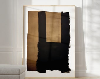 WabiSabi Large Painting, Minimalist Brown Black Art Print, Large Abstract Painting, Statement Modern Art, Neutral Living Room Decor