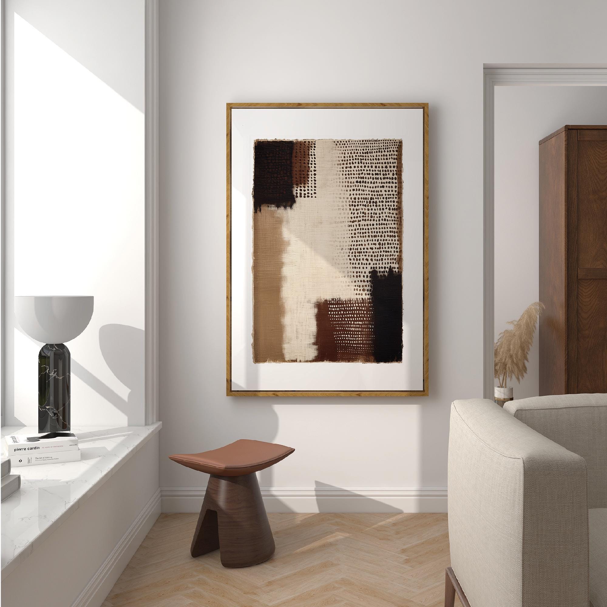 Wabi Sabi Modern Wall Art Minimalist Extra Large Print Black Brown