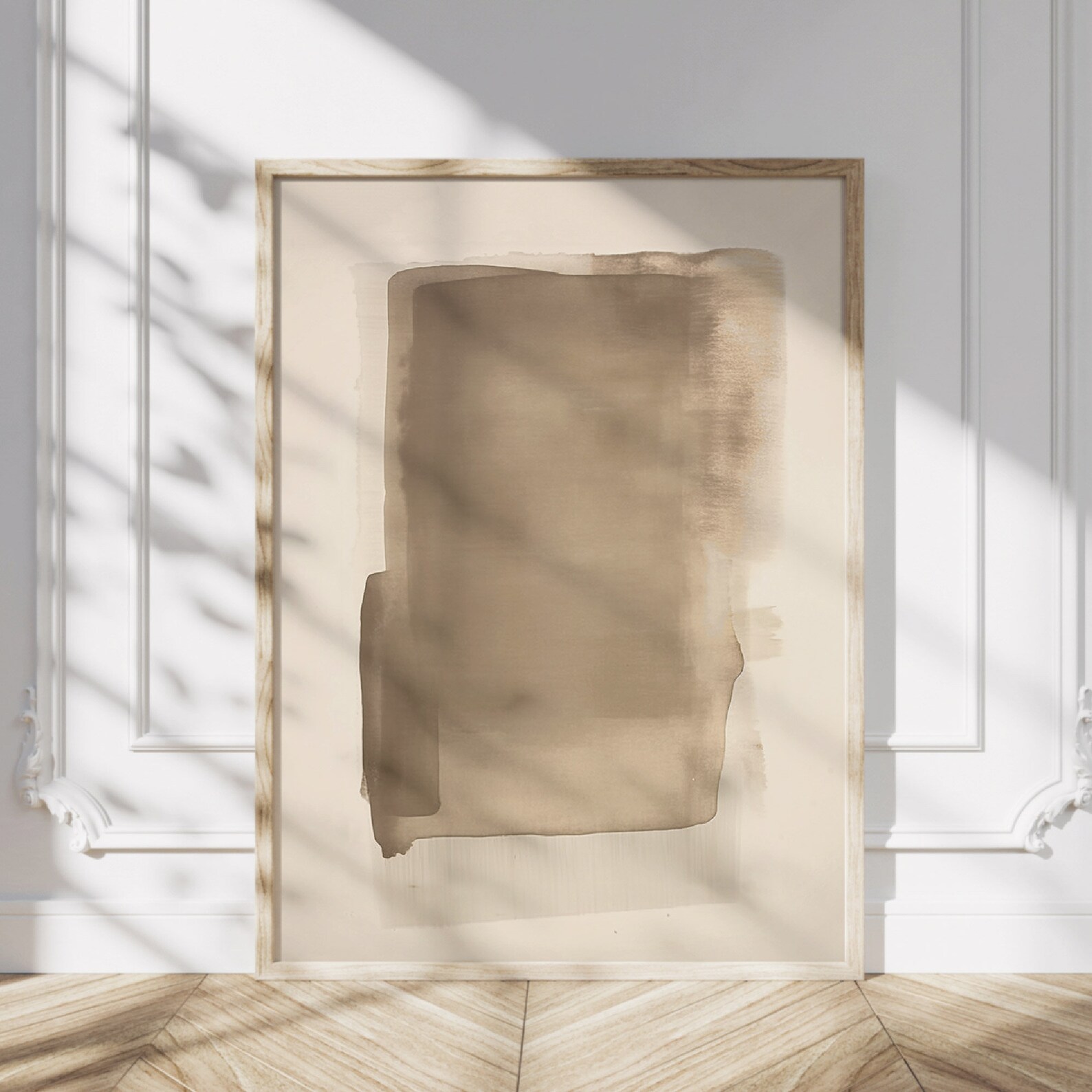 Abstract Beige Brown Wabi Sabi Art, Japandi Moody Neutral Art ...