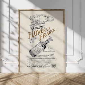 Vintage French Advertisment for Labern&#39;s Perfume, 19th century Illustration Poster, Antique Fashion Wall Decor, Victorian Perfumery Print