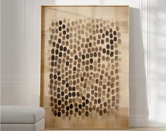 Boho Tribal wall art, WabiSabi Wall Art, Japandi Beige Print, Abstract Brown Pattern Poster, African Ethnic Wall decor, Mud Cloth Poster