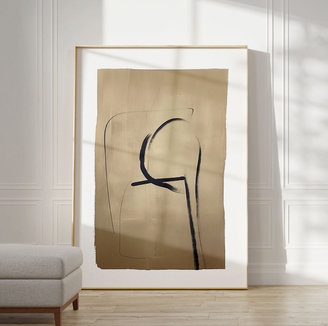 Wabi Sabi Beige Abstract Art, Beige Minimalist Painting Wall Decor ...