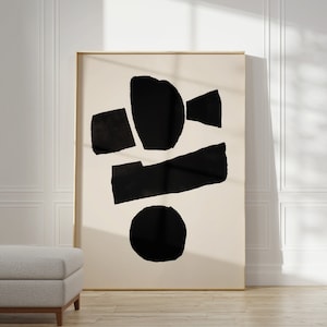 Wabi Sabi Modern Wall Art, Contemporary Art, Abstract Black White Painting, Minimalist Japandi Decor, Extra Large Artwork, Living room Art