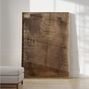 Art abstrait WabiSabi Maugrey marron, impression de nuages ciel texture marron, Art Japandi, affiche abstraite du milieu du siècle, Art minimaliste, décoration maximaliste