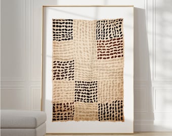 Large Abstract Tribal Print, Wabi-Sabi Japandi Neutral Wall Art, African Poster (Digital Download)