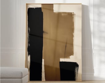 Minimalist Brown Black WabiSabi Art Print Extra Large Abstract Oil Painting Living Room Neutral Painting Modern Pinterest Art DIgital Print