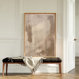 Beige Brown Abstract Wabi Sabi Painting Art, Minimalist Print, Japandi Moody Art, Mid Century Abstract Poster, Extra Large Modern Wall Decor
