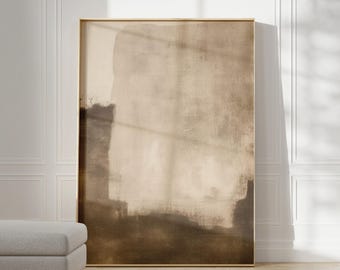 Abstract Wabi Sabi Beige Brown Art, Minimalist Print, Japandi Moody Art, Mid Century Abstract Poster, Extra Large Maximalist Wall Decor