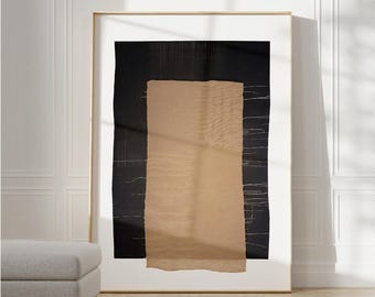 Beige Zen Wabi Sabi Printable Art, Abstract Collage Wall Decor, Japandi Art Print, Minimalist Scandinavian Poster, Neutral Gallery Wall