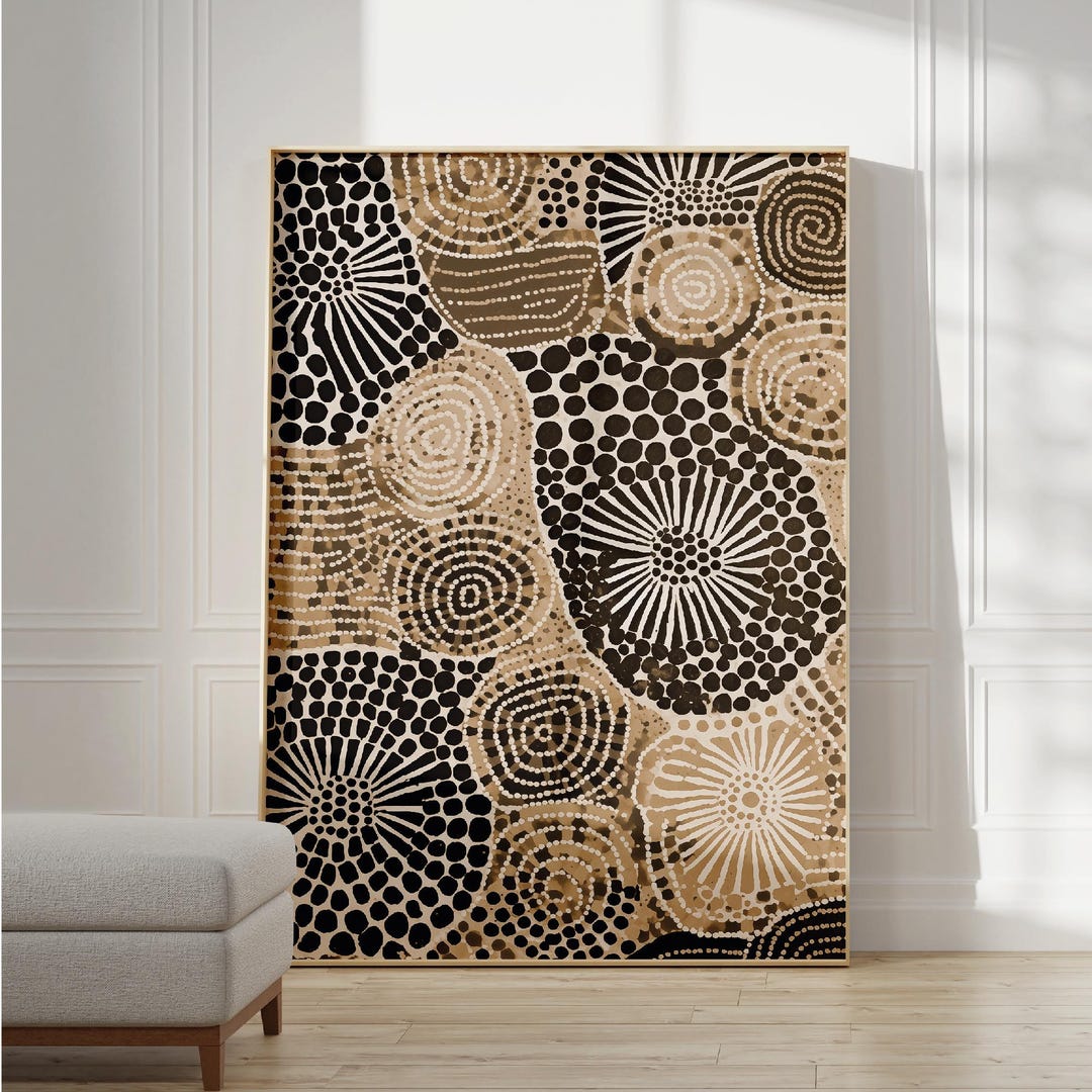 Black Brown Abstract Art Painting, Modern Wall Art, Wabi Sabi Art ...