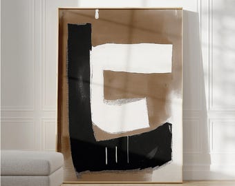Minimalist Texture Brown Art Print, Pinterest art, Extra Large Painting, Boho Neutral Textured Art, Living Room Modern Painting, Digital Art