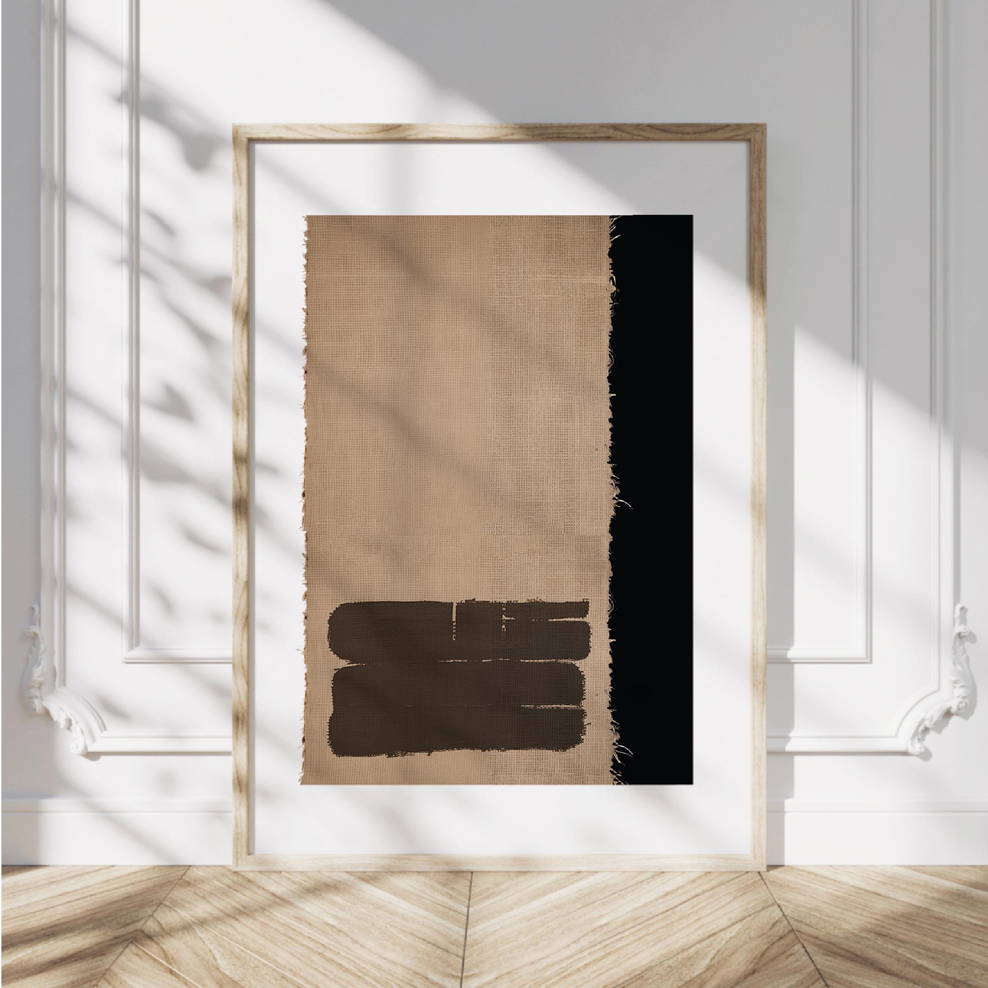 Brown Black Wabi Sabi Art Large, Modern Wall Art, Abstract Textile Art ...