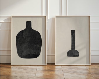 Wabi Sabi Vase Art Print Set: Neutral Japandi Wall Decor (Digital Download)
