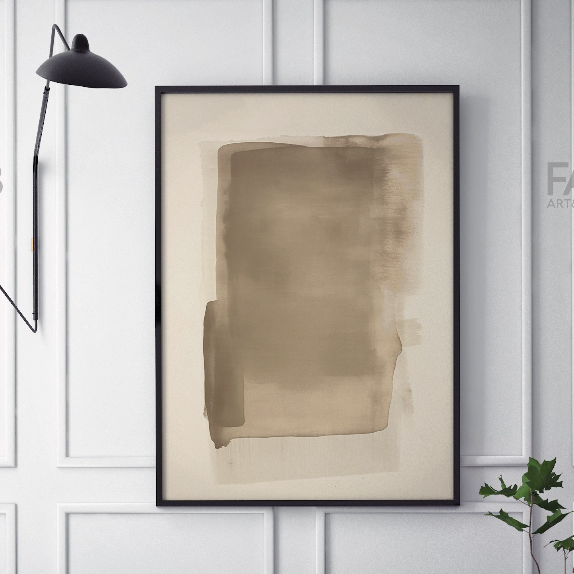 Abstract Beige Brown Wabi Sabi Art, Japandi Moody Neutral Art ...