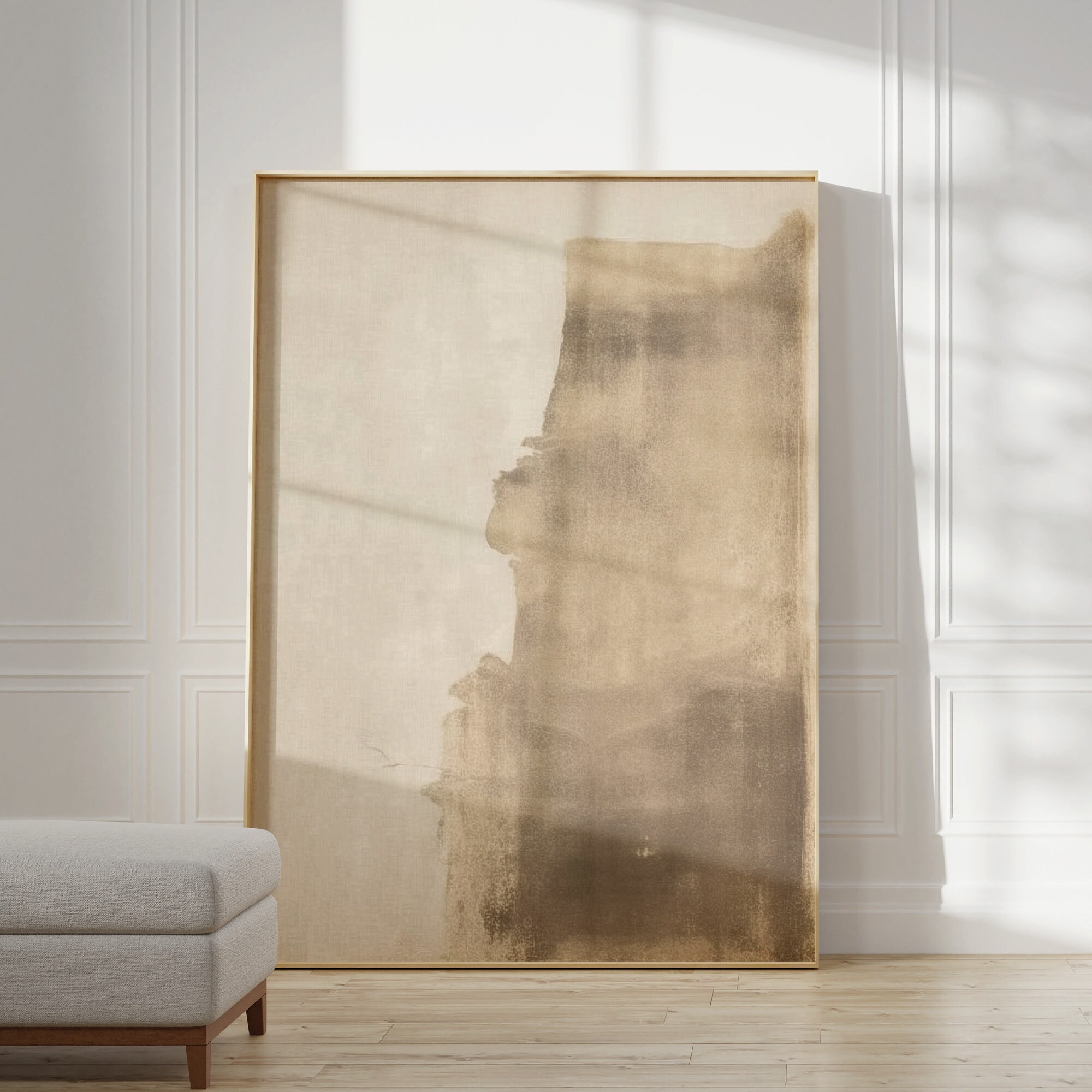 Beige Wabi Sabi Painting Art Large Textured Minimalist Modern Japandi ...