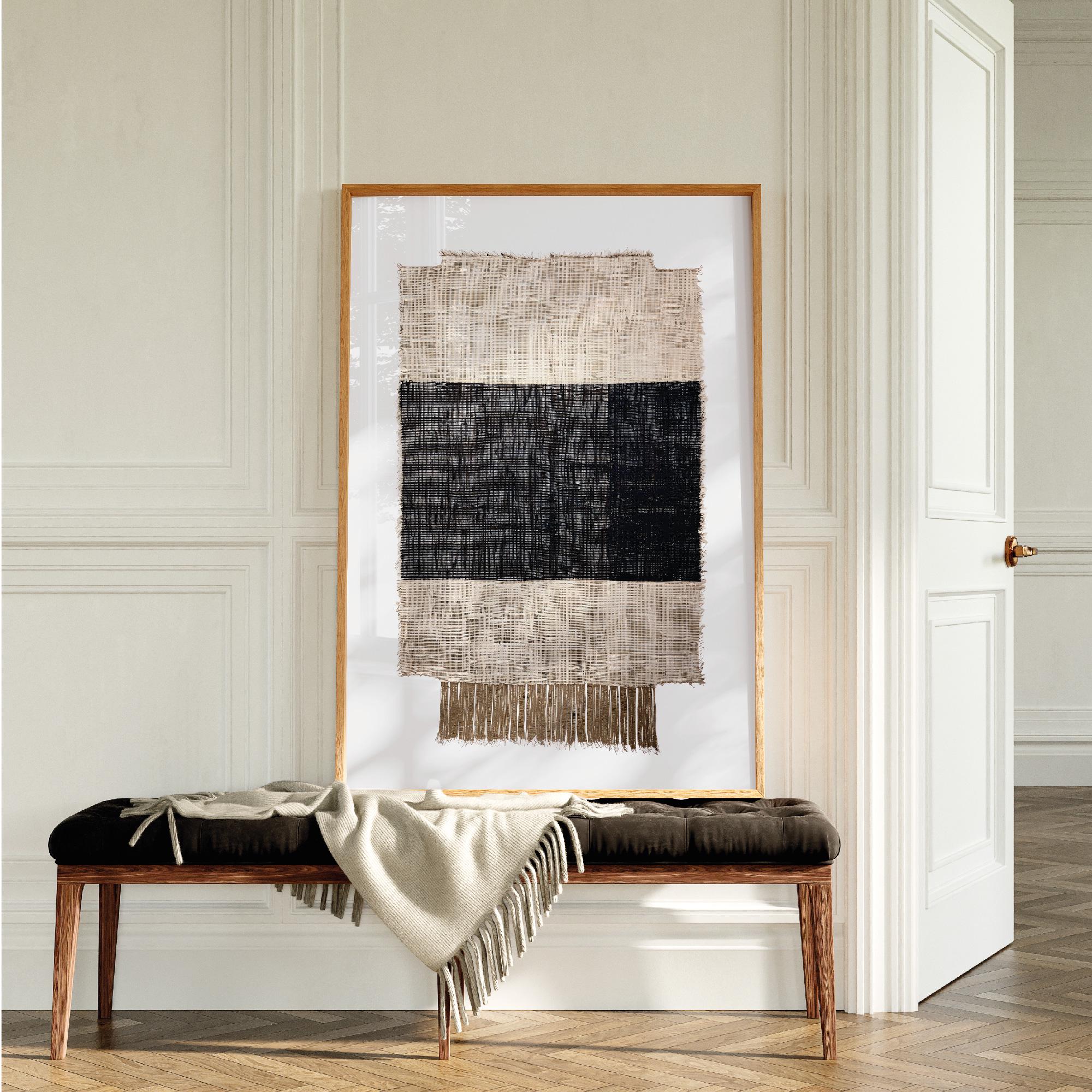 Beige Abstract Wabi Sabi Wall Art Textile Painting Neutral Japandi ...